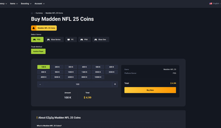 EZg2g Madden 25 Coins